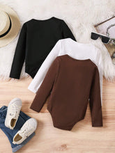 3pcs Set Young Girl Knit Solid Mock Neck Fitted Casual Jumpsuit